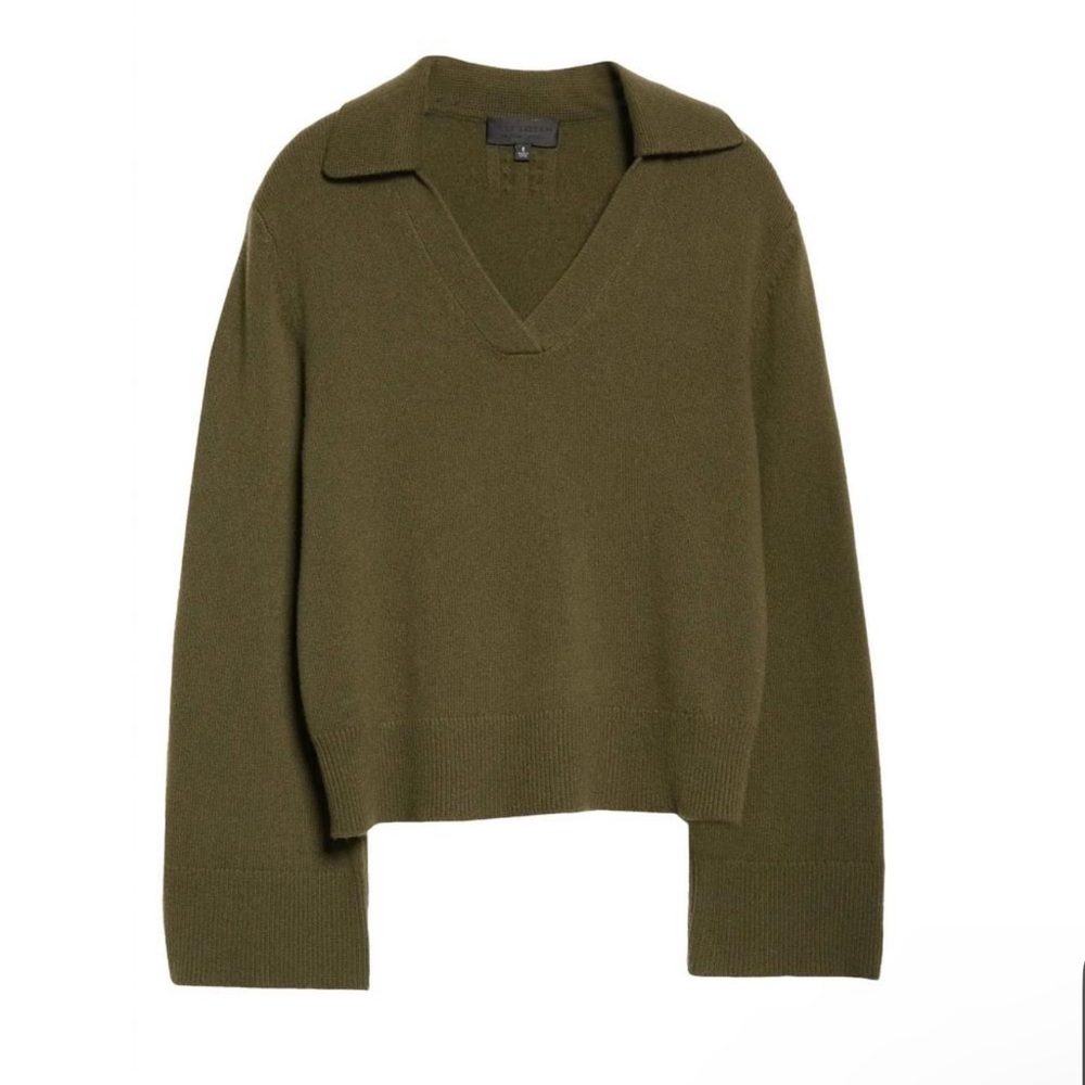 NILI LOTAN silvio sweater in army green